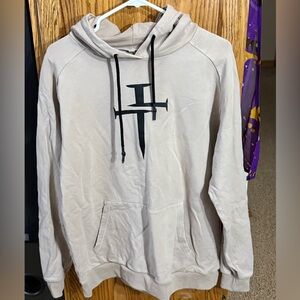 Men's Beige Hoodie with Black Logo